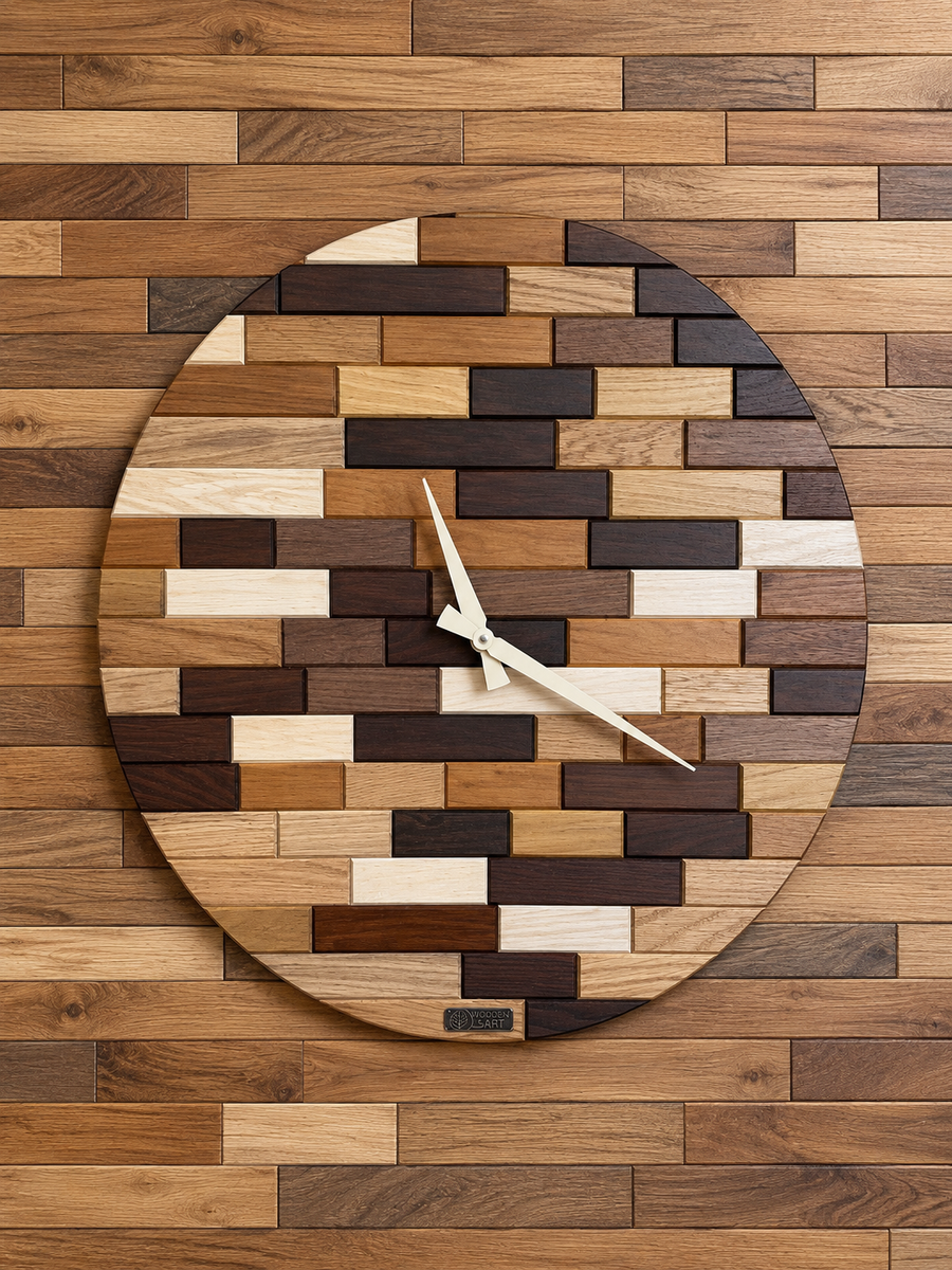 Wooden Bricks Clock