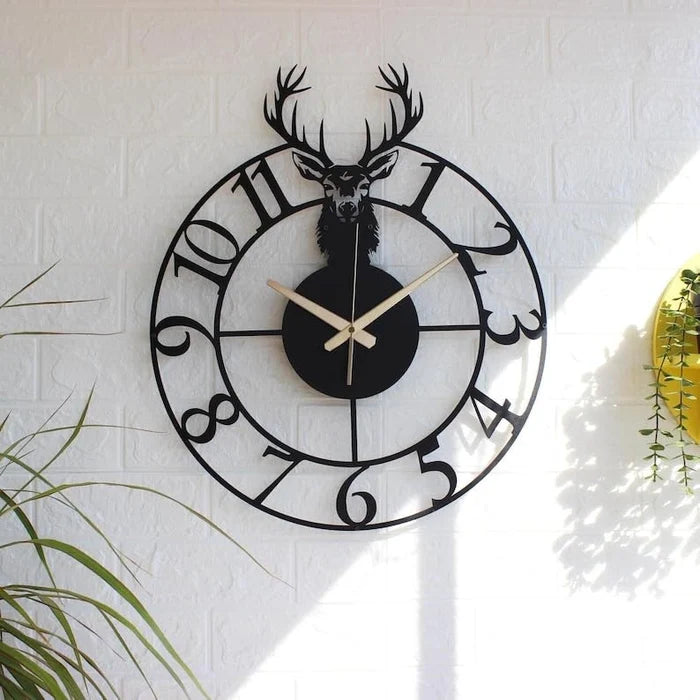 Deer Metal wall clock