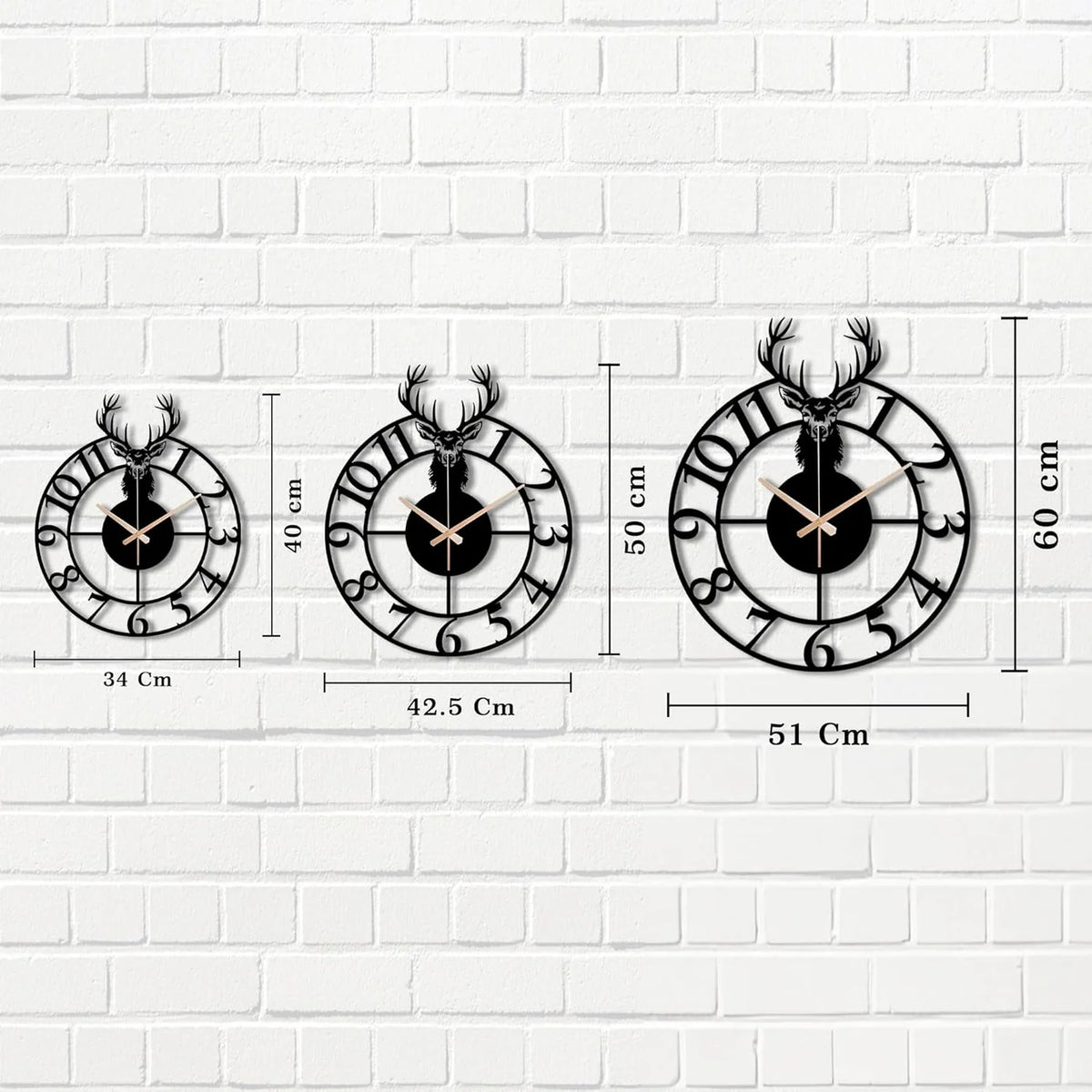 Deer Metal wall clock