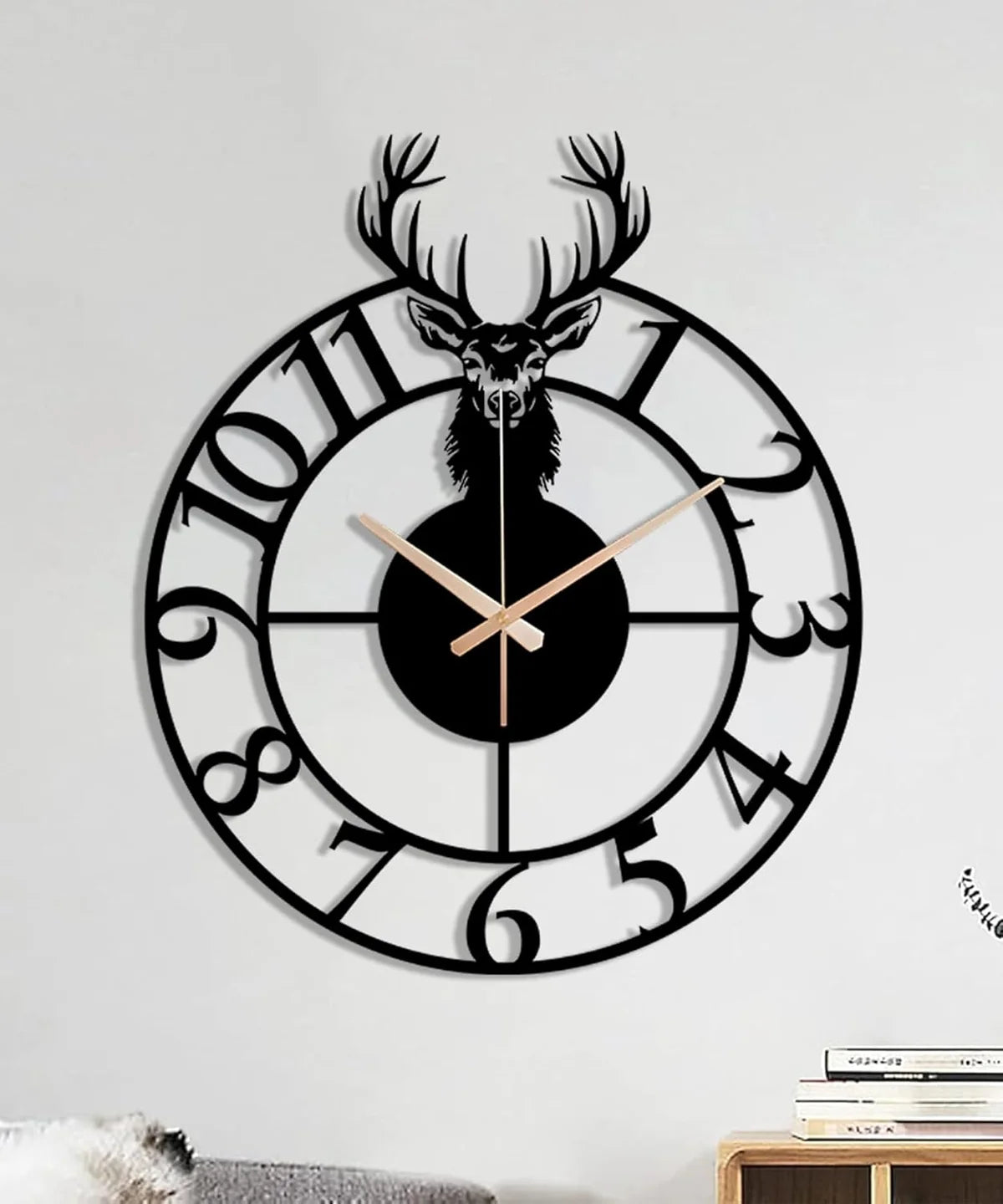 Deer Metal wall clock