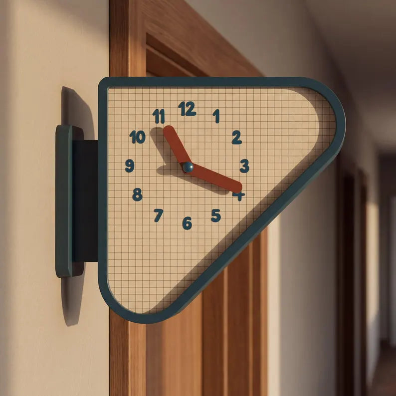 Corner Clock for Wall Edge