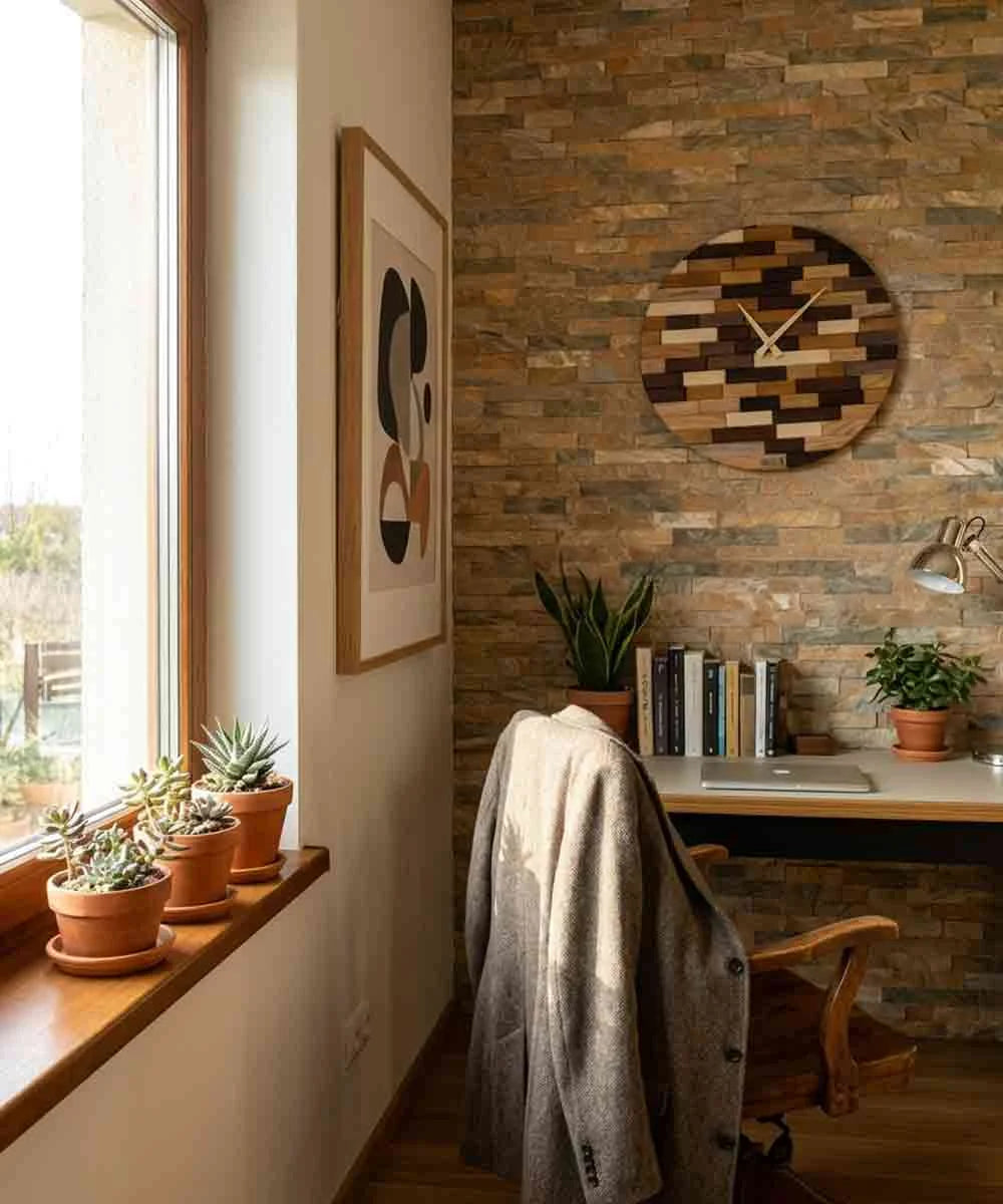 Wooden Bricks Clock